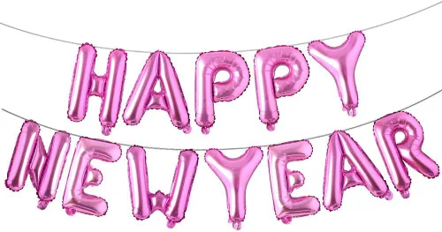 Miniatura 4 de Cartel de Feliz Año Nuevo de 16 pulgadas - Globo de aluminio 2021 para decoración de fiestas, suministros de celebración (negro)