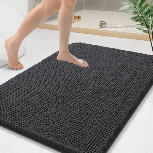 Miniatura 162 de Arotive Alfombras de baño de felpilla extrasuaves y absorbentes, de 24 x 16 pulgadas, lavables a máquina, parte trasera de goma antideslizante