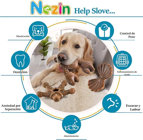 Miniatura 7 de NEZIN Juguetes para Perros Masticadores Agresivos, Juguetes Indestructibles para Perros Grandes, Masticables para Perros de Raza Grande, Mediana y 3