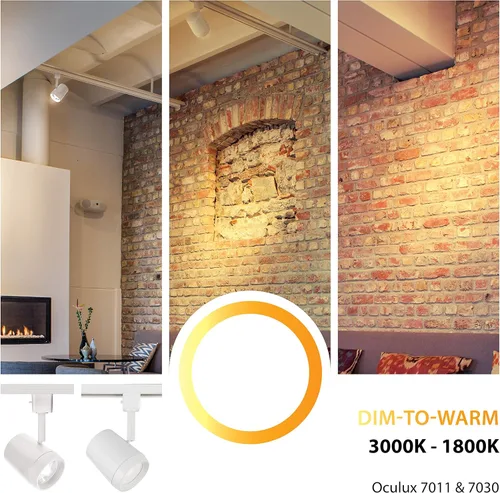 Miniatura 3 de WAC Lighting L-7011-WD-WT Oculux 7011 - Lámpara LED de cabeza de riel de luz regulable a caliente, color blanco