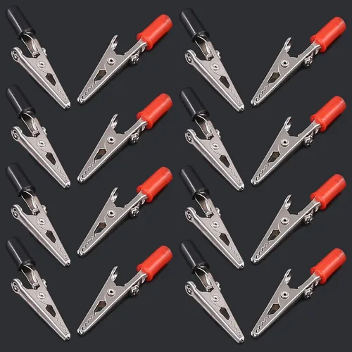 Miniatura 4 de Glarks Kit surtido de abrazaderas de cocodrilo de metal de 2.087 in, kit surtido de abrazaderas de prueba eléctricas de cocodrilo, kit surtido