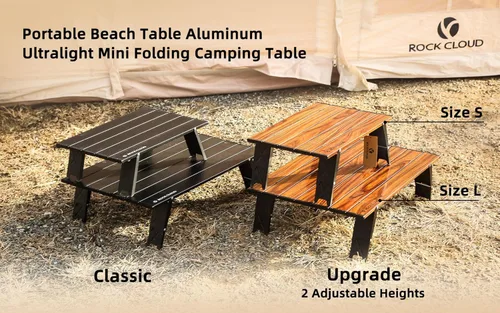 Miniatura 7 de Rock Cloud Mesa de Playa Plegable de Aluminio Ultraligera Ajustable en Altura, Mesa de Camping Portátil Mini