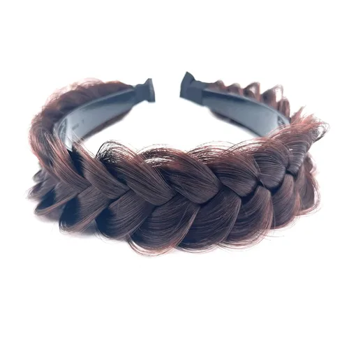 Miniatura 21 de Banda ancha trenzada para el cabello, accesorios para el cabello, banda elástica antideslizante para mujeres y niñas (A1002)