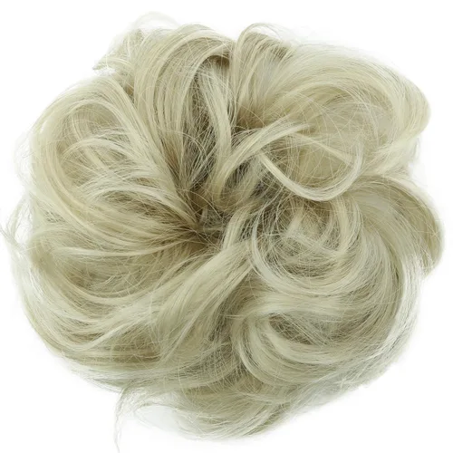 Miniatura 16 de CAISHA Postizo Grande Scrunchy Recogido Peinado Nupcial Rizado Moño Despeinado Marrón Chocolate Oscuro G2E
