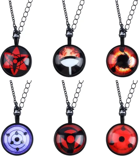 6 collares de animación, colgante de animación, collar de anime, colgante de anime, joyería de cosplay, joyería de animación, joyería de cosplay de