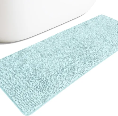 Miniatura 28 de Alfombra de baño pequeña de 12 x 18 pulgadas, lavable y absorbente, antideslizante, alfombra de baño de felpilla gruesa y suave para baño, ducha