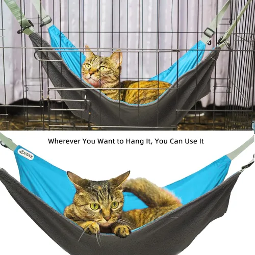 Miniatura 2 de Hamaca Extra Grande para Gatos para Jaula, Cama Colgante, Alfombra Suave Lavable para Exteriores, Almohadilla Refrescante Impermeable para Gatitos