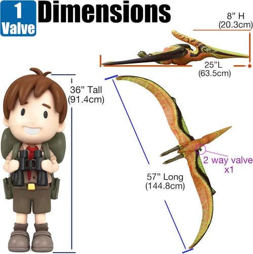 Miniatura 6 de Inflable Stegosaurus, 46 pulgadas de largo, null Pteranodon Marrón/Naranja