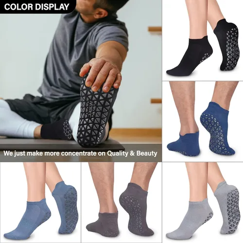 Miniatura 2 de Calcetines de yoga antideslizantes con agarres para pilates ballet barras descalzo calcetines antideslizantes de hospital para mujeres y hombres