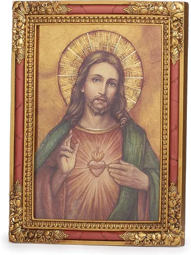Miniatura 2 de Joseph's Studio by Roman - Colección, icono de corazón sagrado de 7.25 pulgadas de alto, hecho de resina, alto nivel de artesanía y atención al