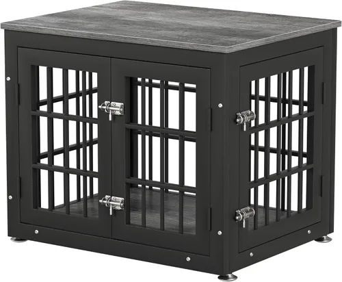 Miniatura 23 de rehomerance Mueble de jaula de perro resistente de 26 pulgadas para perros pequeños, mesa auxiliar decorativa para casa de mascotas, muebles