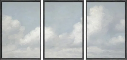 Miniatura 13 de SIGNWIN Lienzo enmarcado para pared, juego de arte dramático de cielo tormentoso, ilustraciones de paisaje nuboso Moody, arte moderno decorativo