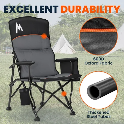 Miniatura 8 de Overmont Silla de camping climatizada con respaldo alto - 3 niveles de calor Calefacción por separado de 2 zonas - Soporte de 450 libras Silla