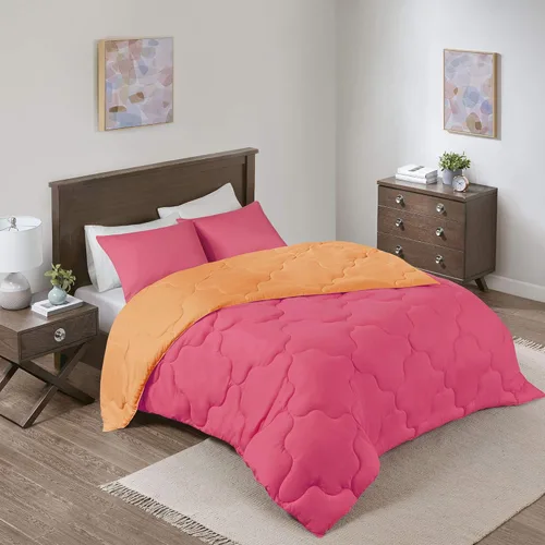 Miniatura 15 de Comfort Spaces Vixie Juego de Edredón Reversible - Cubierta Acolchada Geométrica Casual de Moda, Ropa de Cama Acogedora Alternativa de Plumón