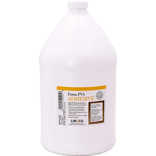 LINECO Adhesivo de PVA, pegamento para marcos de fotos, madera o MDF, se seca transparente y flexible, 1 galón, ideal para enmarcar tableros de