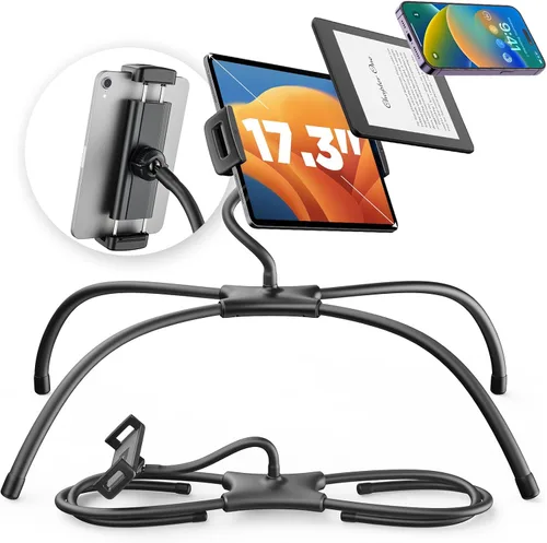 SAIJI Soporte para iPad, soporte ergonómico ajustable para cama, soporte Kindle para leer en la cama, apto para tableta, teléfono, Kindle, monitor