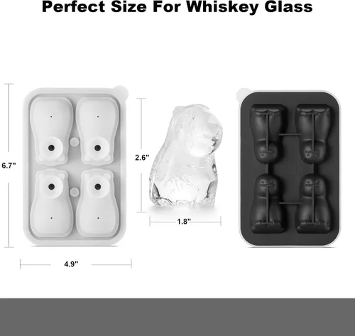 Miniatura 4 de ACOOKEE Bandeja para cubitos de hielo de Capybara con formas divertidas, lindos regalos de capibara originales, 5.6 cm de gran molde de hielo