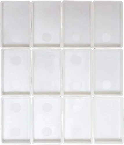 Miniatura 11 de FCLUB 100 medias sartenes vacías para acuarela, de plástico blanco de 0.06 onzas líquidas, esquinas redondeadas para paleta de pintura