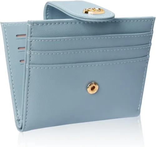 Miniatura 17 de FUNTOR - Carteras pequeñas para mujer, soporte delgado y plegable para tarjetas de crédito con bolsillo para monedas con cremallera, A: Negro