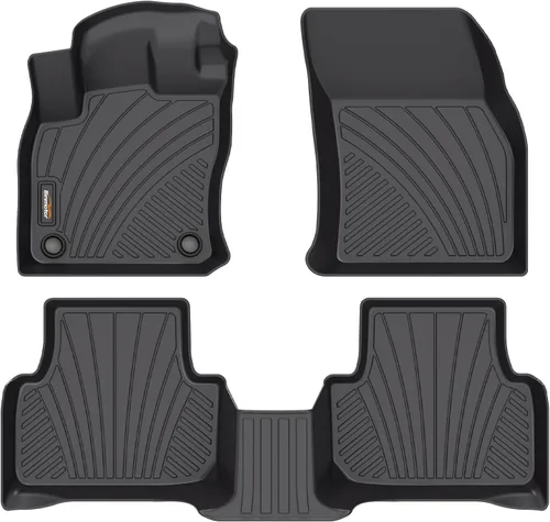 Miniatura 70 de Alfombrillas para todo tipo de clima y forro de carga para Volkswagen Atlas 2018-2025 (asiento de cubo de 6 pasajeros), juego completo de 3 filas