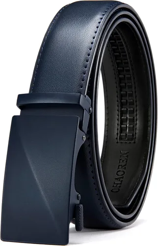Miniatura 18 de CHAOREN - Cinturón para hombre - Cinturón de trinquete de cuero de 1 3/8 pulgadas para pantalones de vestir - Cinturón micro ajustable que se adapta