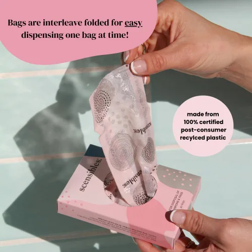 Miniatura 5 de Scensibles Bolsas de eliminación de cuidado personal (50 unidades) - Para tampones, almohadillas, forros, preservativos y más - Solución