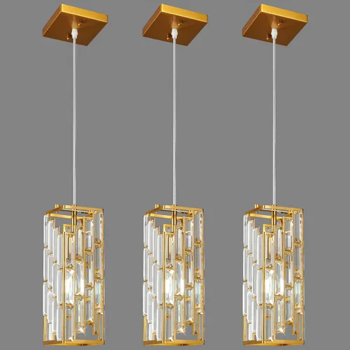 Miniatura 21 de Iluminación colgante dorada moderna, mini candelabros de cristal, lámpara colgante ajustable para cocina, isla, comedor, dormitorio (paquete de 1)