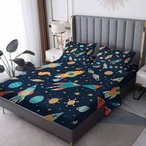 Miniatura 16 de Juego de sábanas tamaño individual: sábanas y fundas de almohada, sábanas y fundas de almohada, microfibra suave y bolsillo profundo y patrón sin