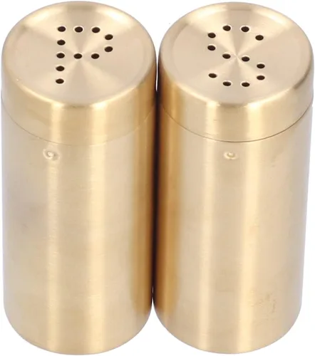 Miniatura 6 de Juego de salero y pimentero, coctelera de especias de acero inoxidable, fácil de limpiar y rellenar, latas de condimento en polvo con tapa, diseño