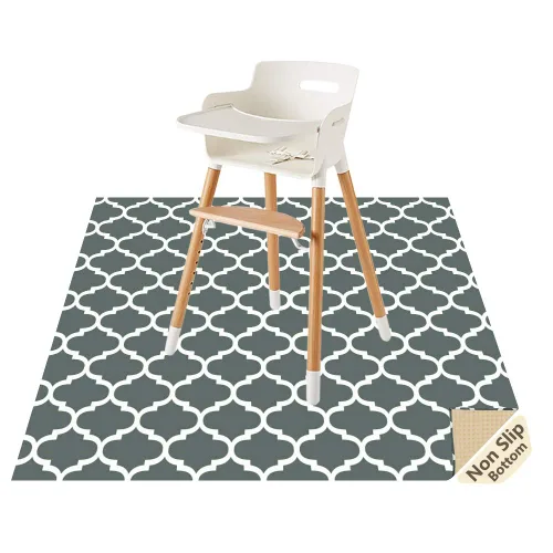 Miniatura 10 de Alfombrilla antideslizante para debajo de la silla alta/Artes y manualidades de CLCROBD, 51" Alfombrilla antideslizante para bebé contra Gris