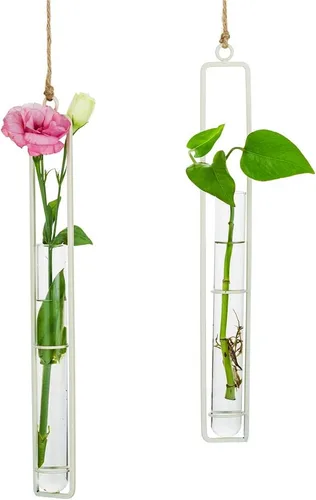 Miniatura 12 de Sziqiqi Florero de tubo de propagación de vidrio transparente colgante para esquejes, propagación de plantas hidropónicas, hogar, balcón, contenedor