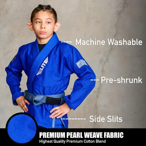 Miniatura 2 de Elite Sports Kids BJJ GI - Kimono brasileño Jiujitsu Gi con tela preencogida y cinturón, para niños y jóvenes, aprobado por la IBJJF