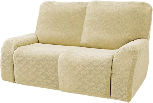 Miniatura 15 de vctops Fundas elásticas para sofá reclinable de 8 piezas, fundas de jacquard grande para sofá reclinable de 3 asientos, protector suave Blanco