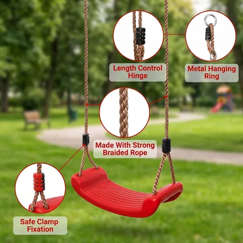 Miniatura 4 de WUWEOT Asiento de columpio para árbol, asiento de columpio para niños al aire libre, asiento colgante de plástico para árbol de 220 libras
