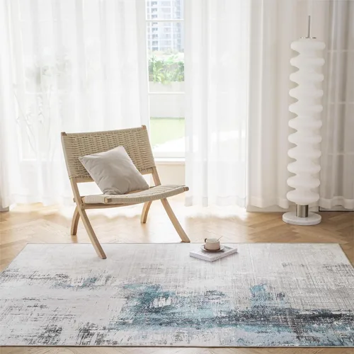 Miniatura 135 de Syalife 4x6 Alfombra Lavable para Área, Ultra Suave Antideslizante, Pila Baja, Alfombra Vintage Resistente a Manchas para Sala de Estar, Alfombra