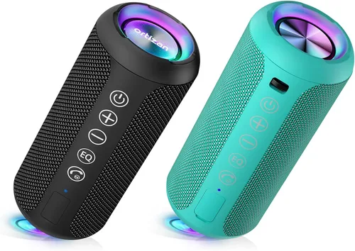 Ortizan Paquete de 2 altavoces Bluetooth portátiles X10 (paquete de 2) – IPX7 impermeable, 24 W potente sonido estéreo, 30 horas de reproducción,