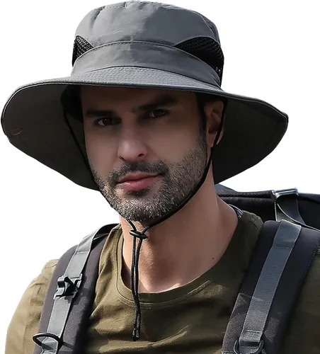 Miniatura 11 de Sun Hats for Men Women UPF 50+ Wide Brim Bucket Hat Waterproof Packable Cowboy Hat for Fishing Beach Safari Gardening Golf
