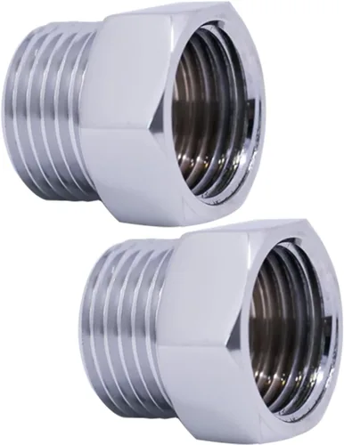 Miniatura 6 de Buje hexagonal reductor de latón macizo NPT macho de 3/4" a NPT hembra de 1/2", (2 unidades), adaptador de tubería fundida reductora, accesorio