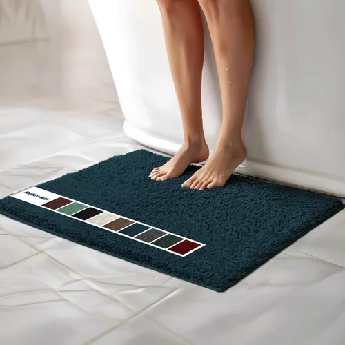 Miniatura 21 de Muddy Mat Alfombras de Baño de Chenilla de Microfibra de Secado Rápido Antideslizantes Lavables, Extra Gruesas, Suaves y Altamente Absorbentes Gris