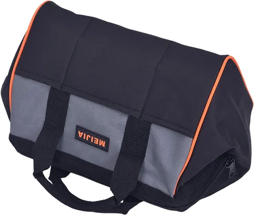 Miniatura 4 de MEIJIA Bolsa de herramientas portátil de boca ancha abierta con múltiples compartimentos, resistente con parte inferior de tablero de polietileno