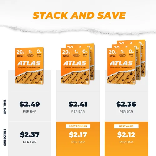 Miniatura 8 de Barrita de Proteína Atlas Real Food – 20g de Proteína Limpia, 1g de Azúcar, Sin Aceites de Semillas, Sin Edulcorantes Artificiales