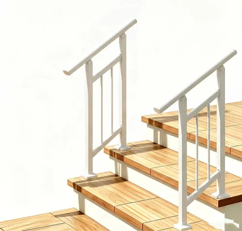 Miniatura 10 de Pasamanos para escalones al aire libre adecuados para 1 a 3 escalones, barandilla de escalera de hierro forjado, paso estable con pasamanos de 3