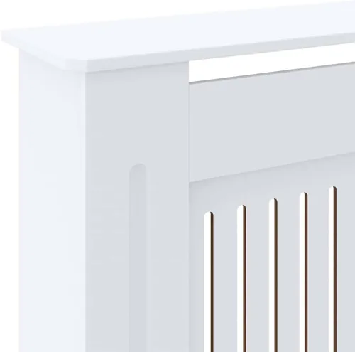 Miniatura 5 de vidaXL Cubierta del radiador, gabinete de cubierta de calentador de diseño de listones con estante de almacenamiento superior, ocultar tubos Marrón