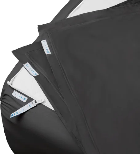 Miniatura 12 de QuickZip Paquete de Repuesto Fitted Plus: 1 Sábana Bajera (Base + Sábana con Cremallera) y 1 Sábana con Cremallera - Fácil de Cambiar, No se Sale