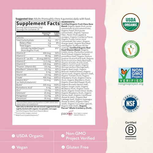 Miniatura 3 de Vitamina blanda para mujeres de Garden of Life, multivitamínico para las mujeres de Mykind Organics, 120 pastillas con frutas orgánicas