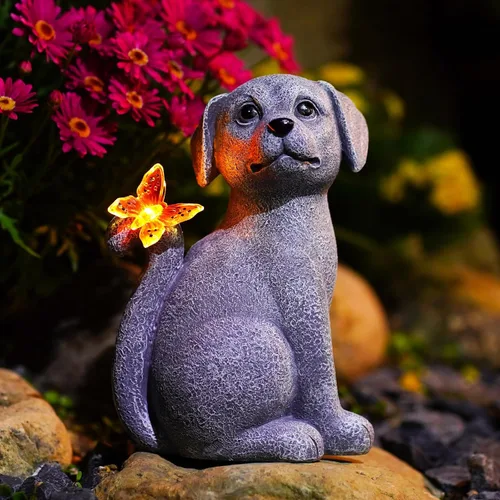 Miniatura 10 de Nacome Estatuas de Gato para Exteriores para Jardín: Decoración Exterior con Mariposa en Liquidación para Arte de Patio, Adornos de Césped, Porche