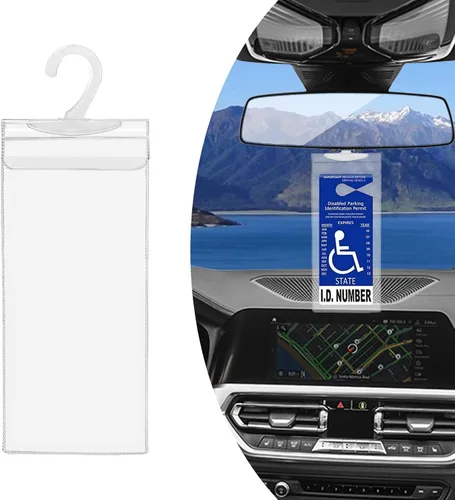 Dickno Soporte para carteles para discapacitados, 11.6 x 5 pulgadas, ultra transparente, protector de cartel de estacionamiento para discapacitados