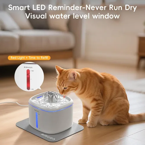 Miniatura 4 de Fuente de agua para gatos, fuente para gatos de 84 onzas / 2.5 L, dispensador automático ultrasilencioso de agua para mascotas mejorado con 3