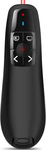 Clicker de presentación inalámbrico para Google Slides: alcance de 100 pies | Puntero rojo ultra brillante de 656 pies | Funciona con pilas - Plug &