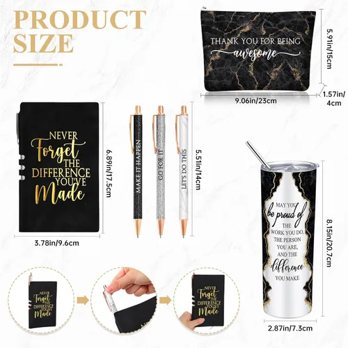 Miniatura 2 de Domensi Juego de 6 Piezas de Regalo de Agradecimiento para Empleadas Mujeres Regalo de Navidad de Agradecimiento May You Be Proud Vaso Térmico de 20
